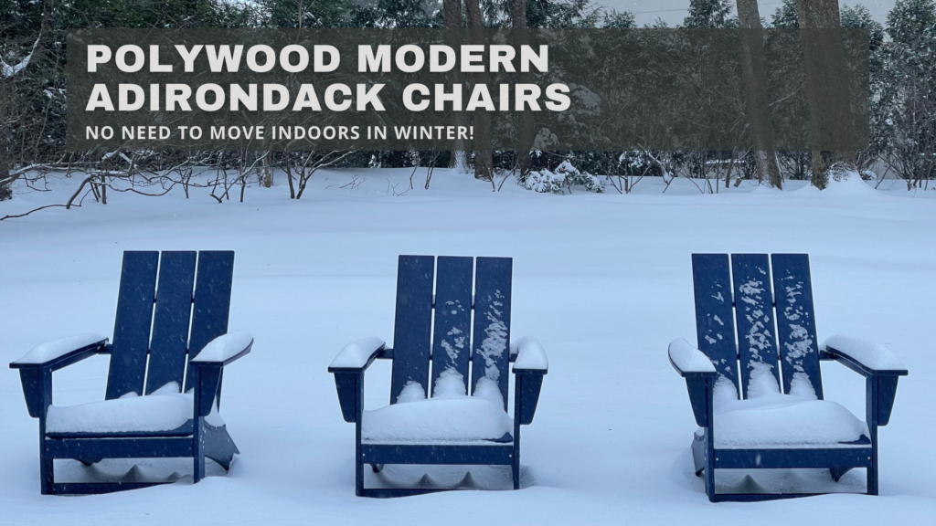 Polywood Modern Adirondack Chairs in Snow